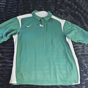 Nike Green and White Polo Shirt